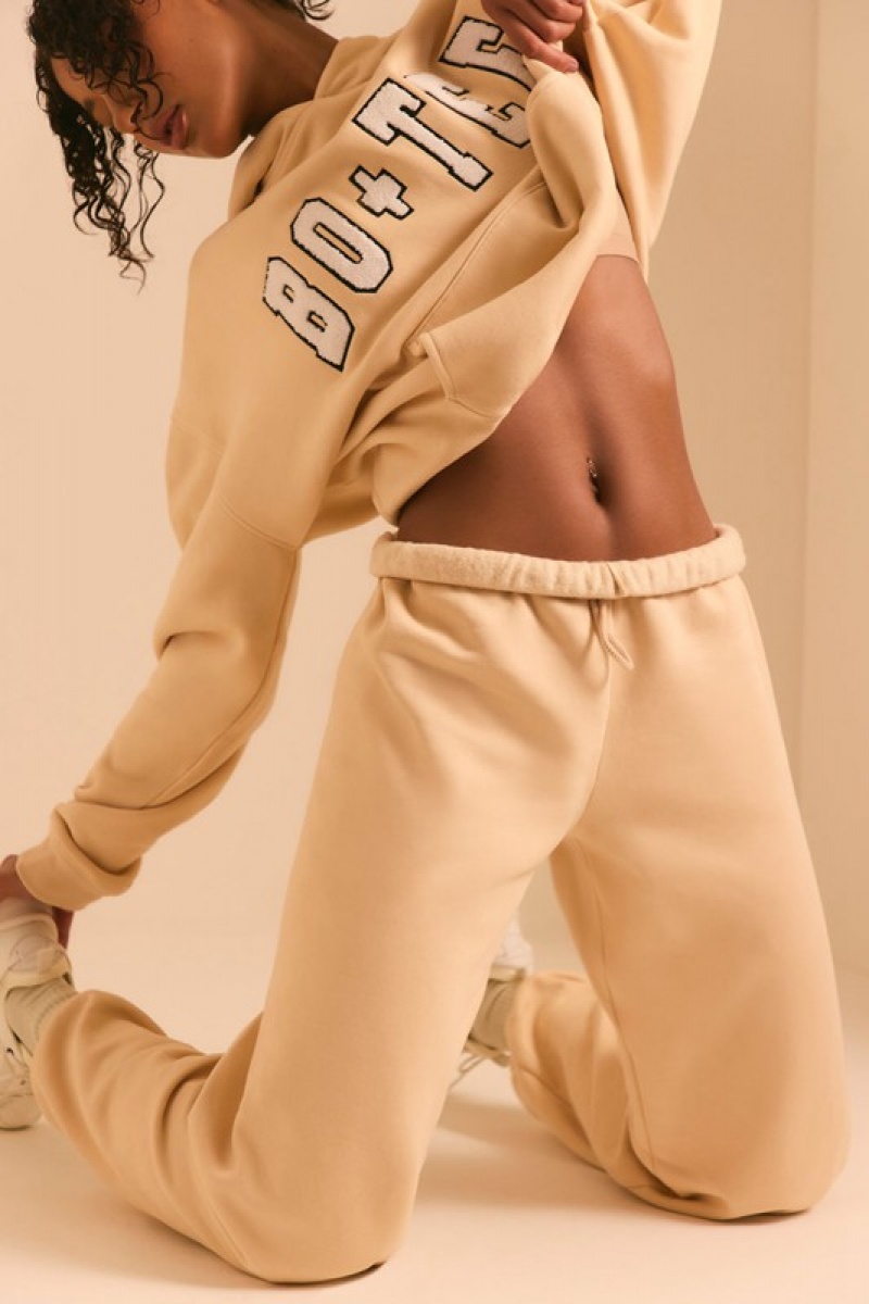 Brown Women's Bo And Tee Relaxed Fit Joggers | 43765-ZKGY