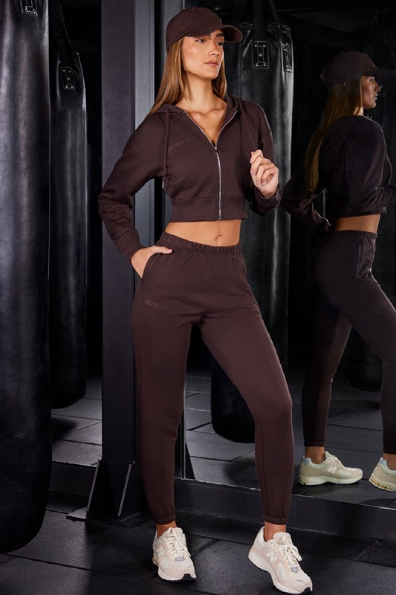 Brown Women's Bo And Tee Slim Fit Bottoms Joggers | 05296-HCOK