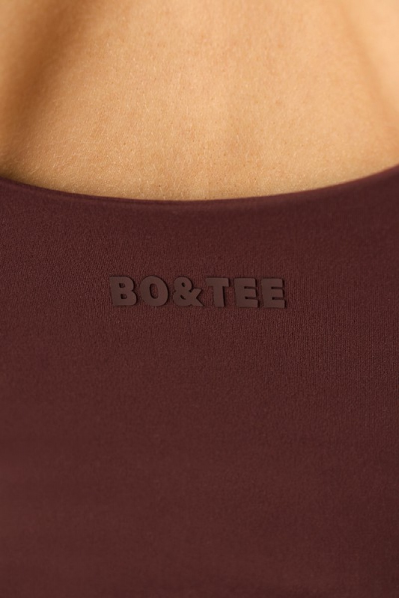 Burgundy Women's Bo And Tee Soft Active Tank Top | 69815-JCVQ