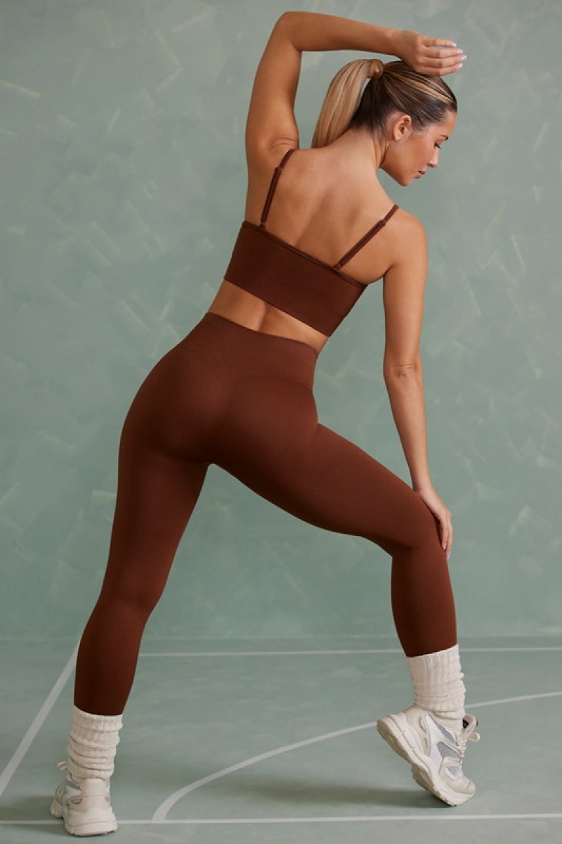 Copper Brown Women's Bo And Tee Super Sculpt Full Length Leggings | 92378-DIHK