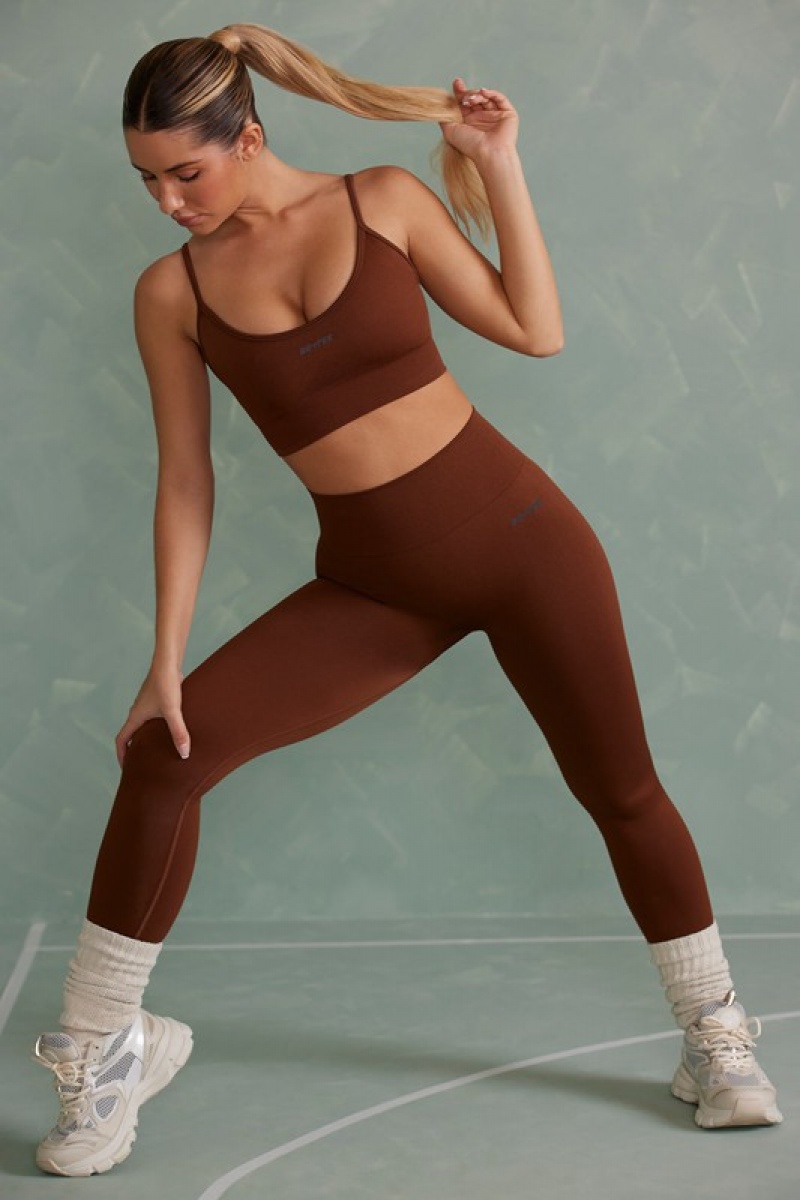 Copper Brown Women's Bo And Tee Super Sculpt Full Length Leggings | 92378-DIHK