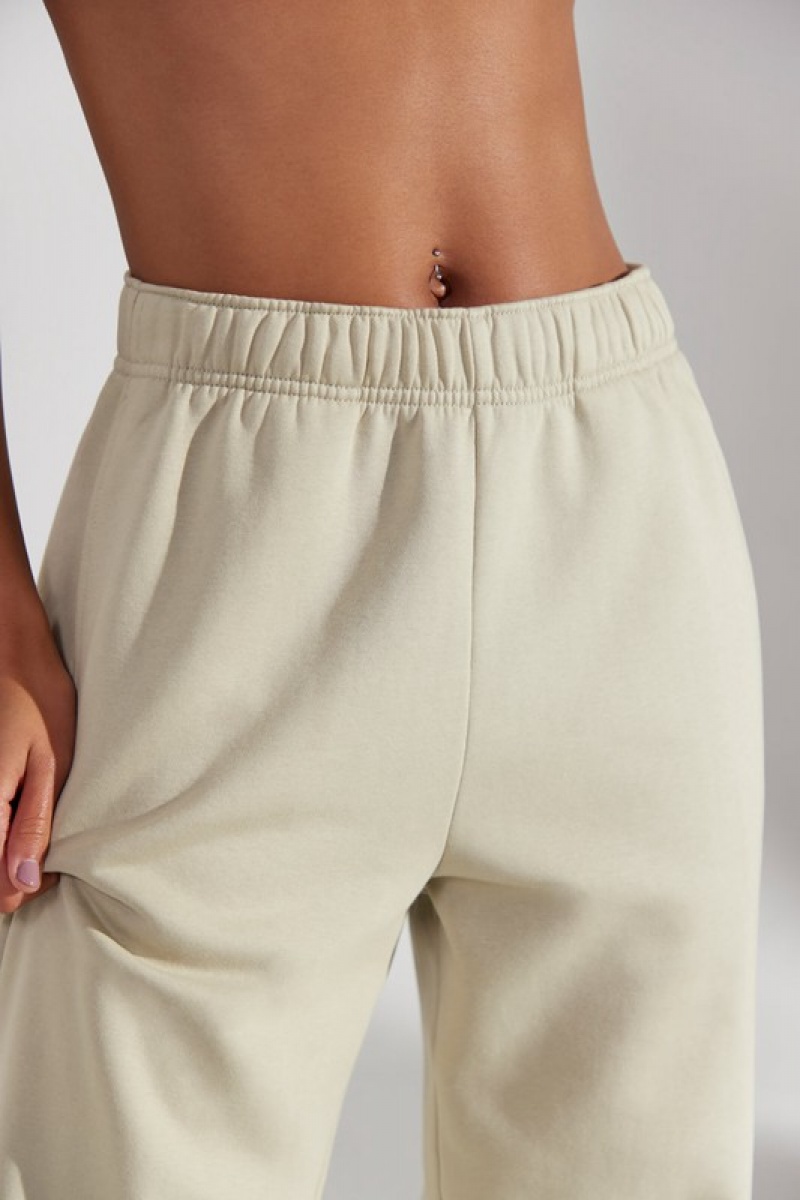 Cream Women's Bo And Tee Wide Leg Joggers | 76409-FWXH