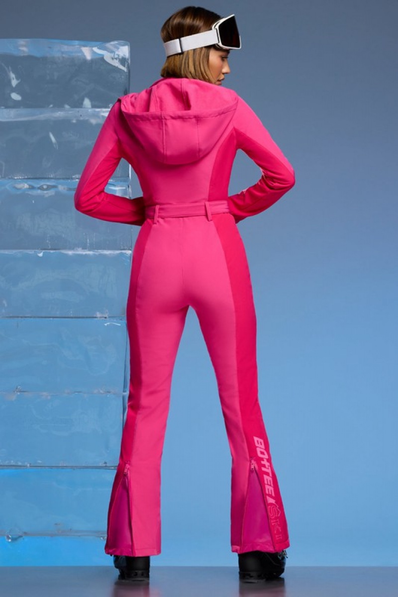 Fuchsia Pink Women's Bo And Tee Fleece Lined Ski Suit | 19028-IRMS