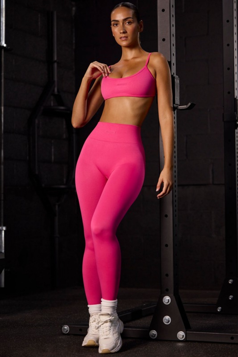 Fuchsia Women's Bo And Tee Super Sculpt Seamless Full Length Leggings | 51403-RWNO