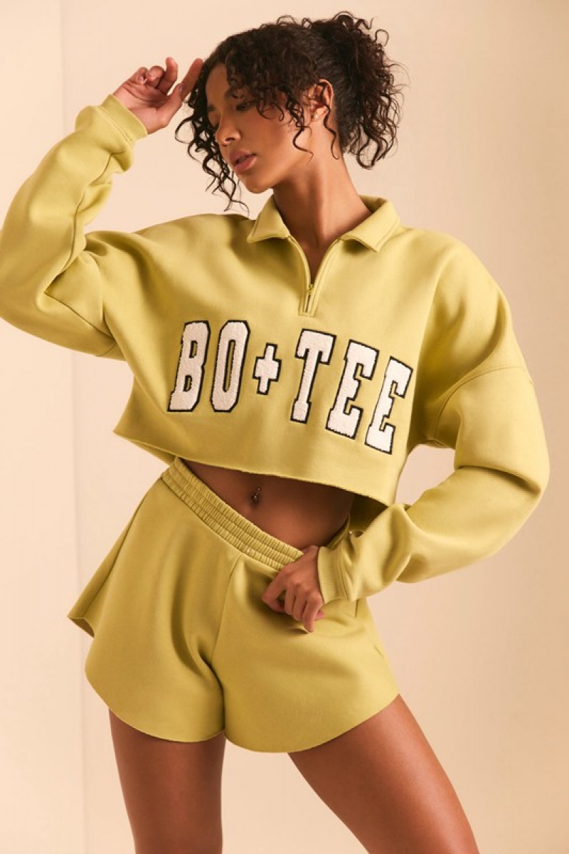 Green Women's Bo And Tee Half Zip Sweater | 43902-FGVU