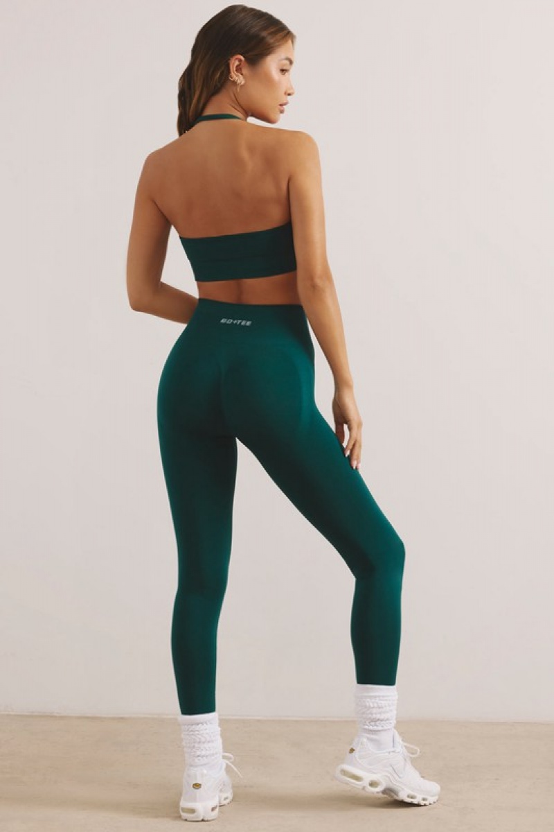 Green Women's Bo And Tee High Waist Define Luxe Leggings | 98461-NCML