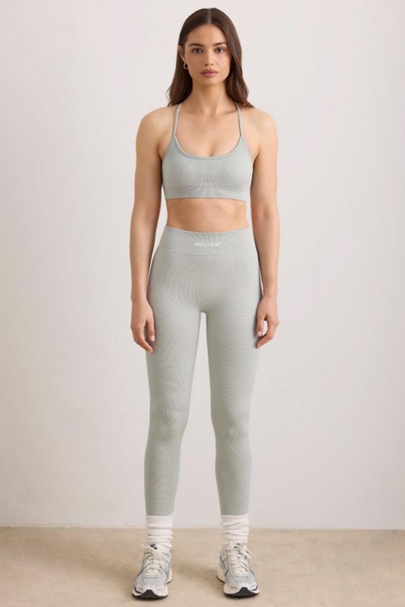 Grey Women's Bo And Tee FlexiRib High Waist Leggings | 81693-JYSM