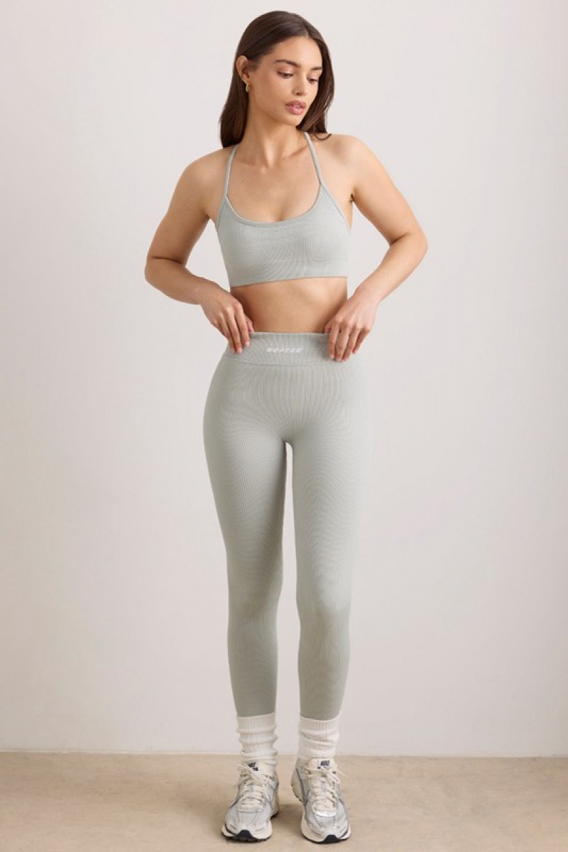 Grey Women's Bo And Tee FlexiRib High Waist Leggings | 81693-JYSM