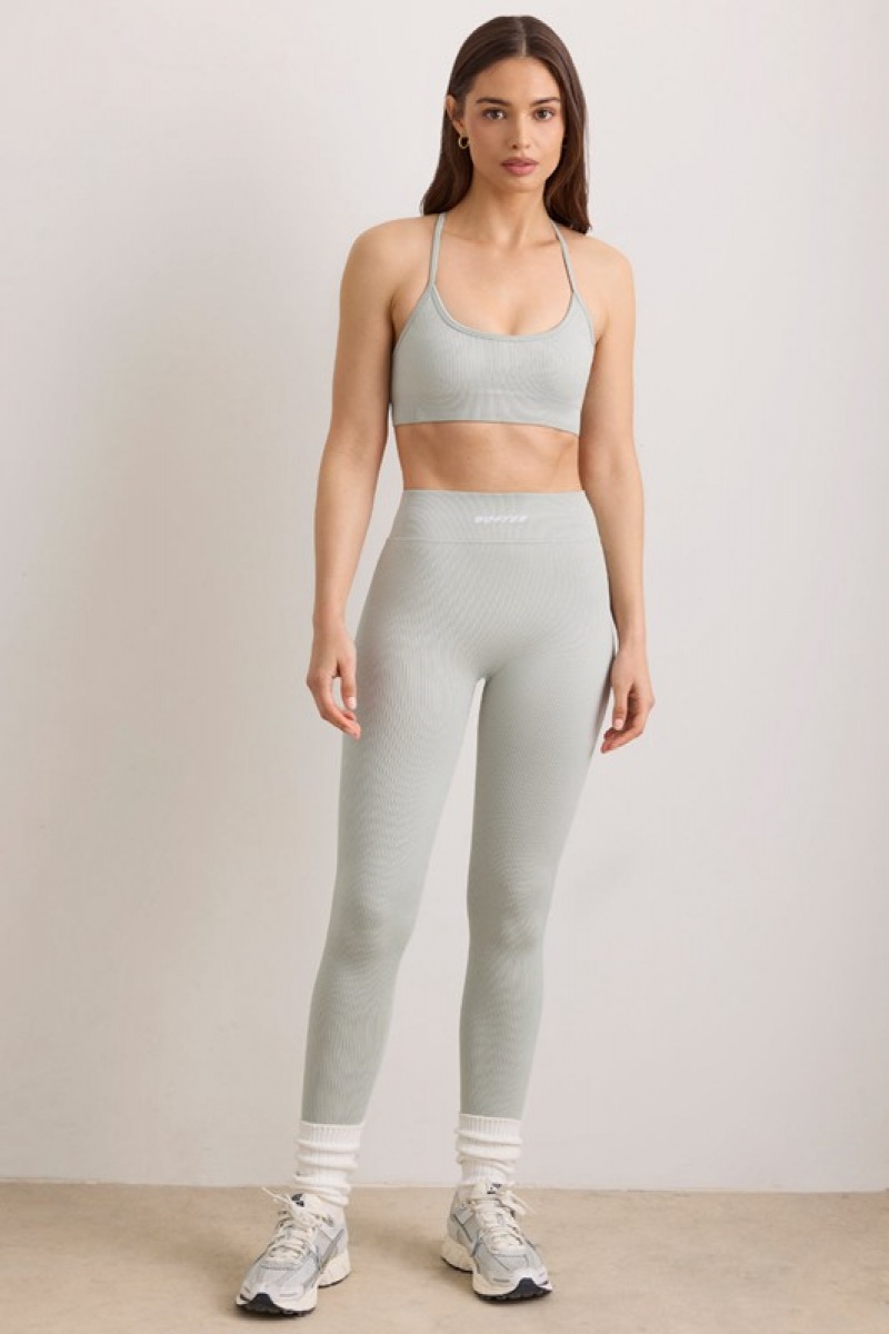 Grey Women's Bo And Tee FlexiRib High Waist Leggings | 81693-JYSM