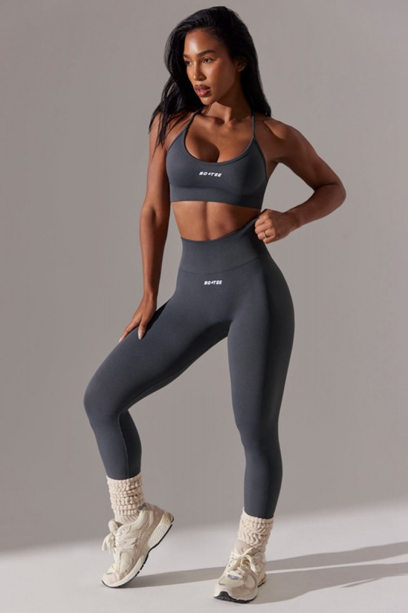 Grey Women's Bo And Tee High Waist Super Sculpt Leggings | 25489-ZVIS