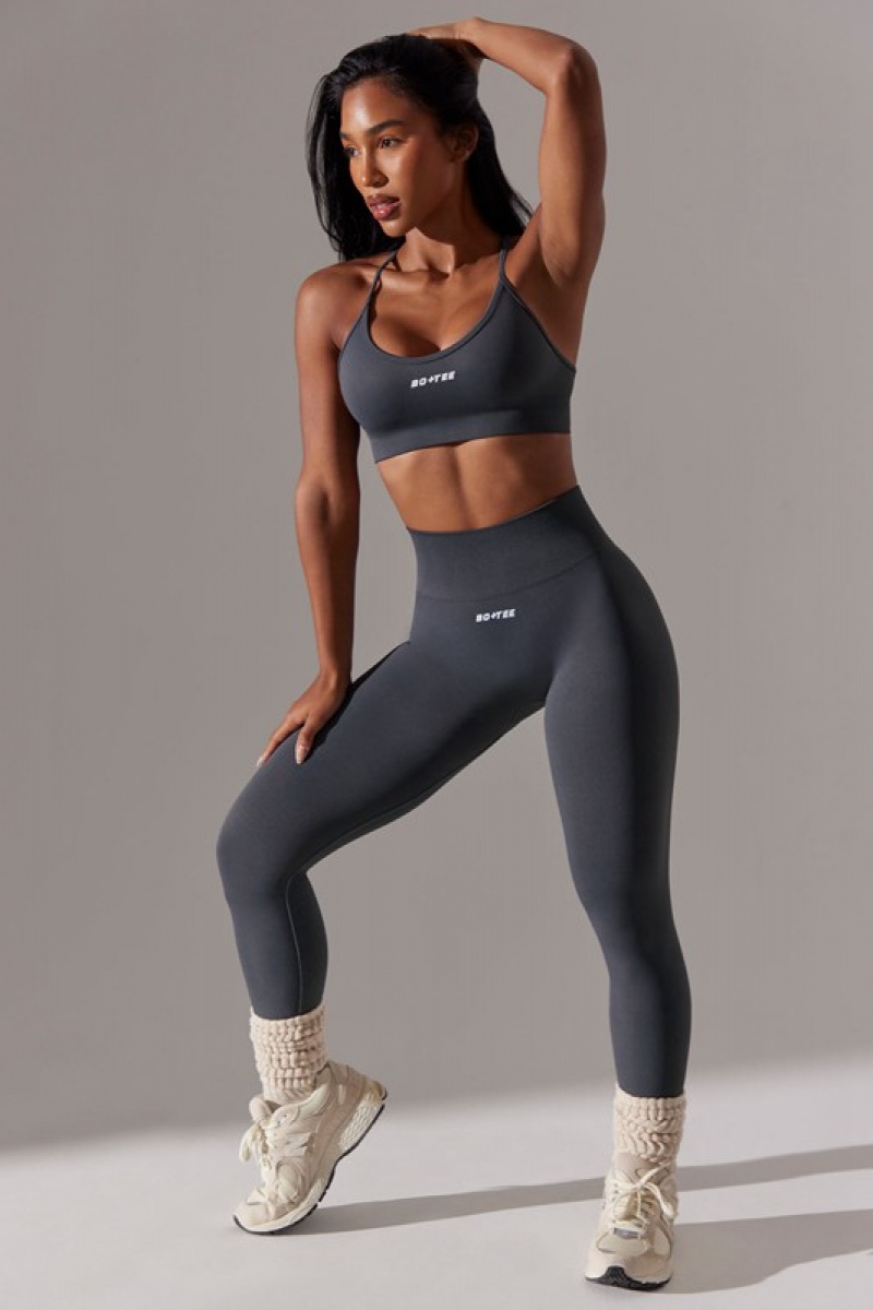 Grey Women's Bo And Tee High Waist Super Sculpt Leggings | 25489-ZVIS