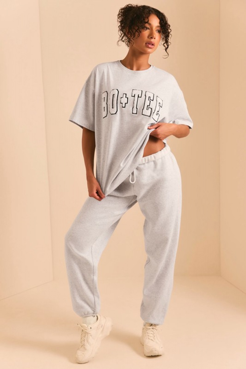 Grey Women's Bo And Tee Relaxed Fit Joggers | 90861-OYZK