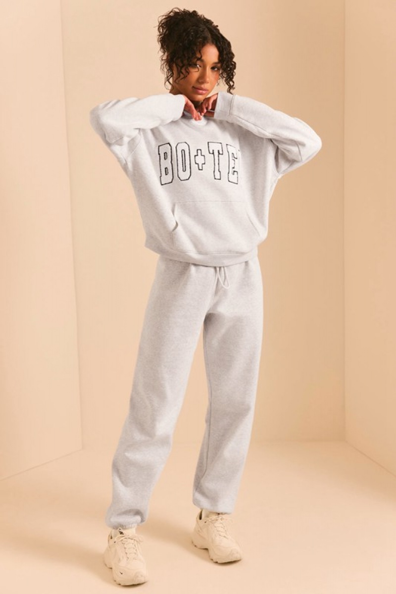 Grey Women's Bo And Tee Relaxed Fit Joggers | 90861-OYZK