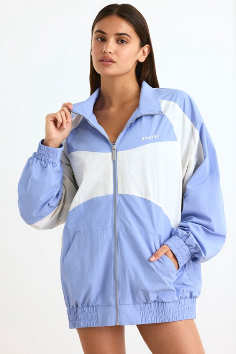 Lavender Blue Women's Bo And Tee Colourblock Track Jackets | 82591-QFBC