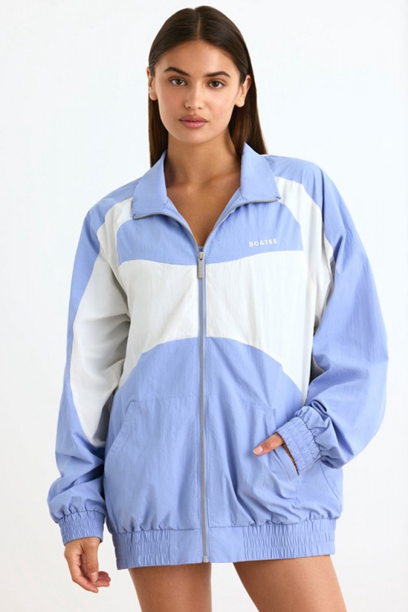 Lavender Blue Women's Bo And Tee Colourblock Track Jackets | 82591-QFBC