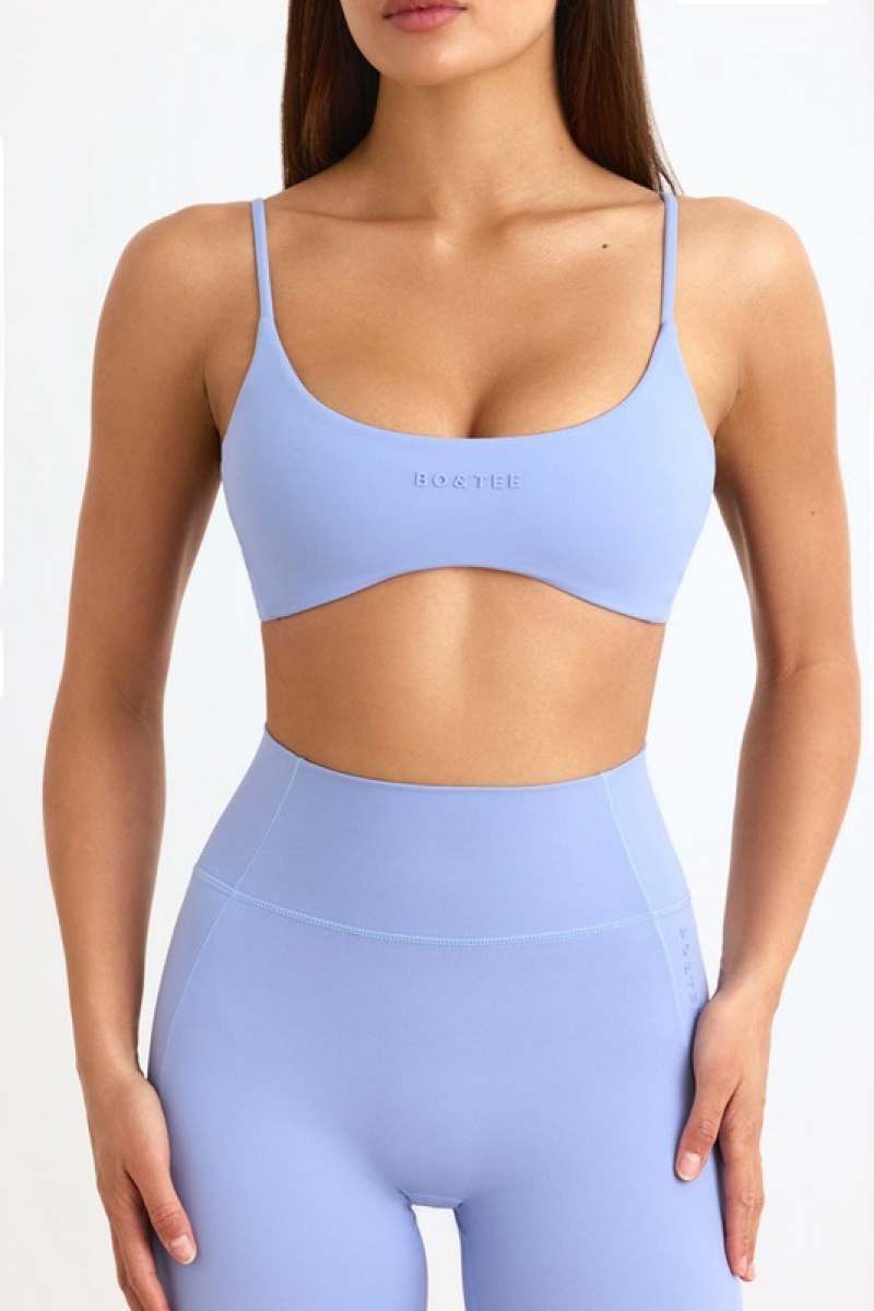 Lavender Blue Women's Bo And Tee Soft Active Sports Bra | 21849-JOEF