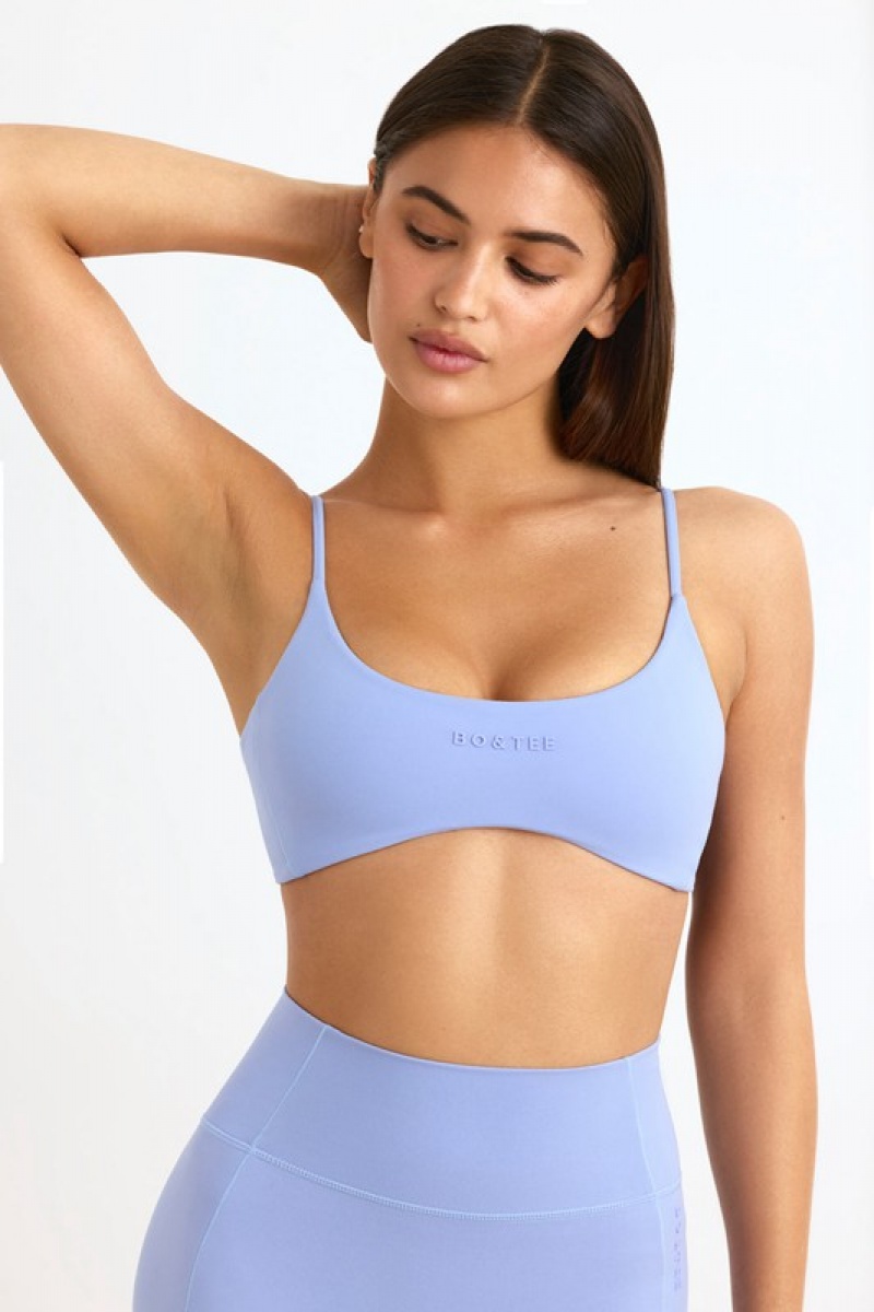 Lavender Blue Women's Bo And Tee Soft Active Sports Bra | 21849-JOEF