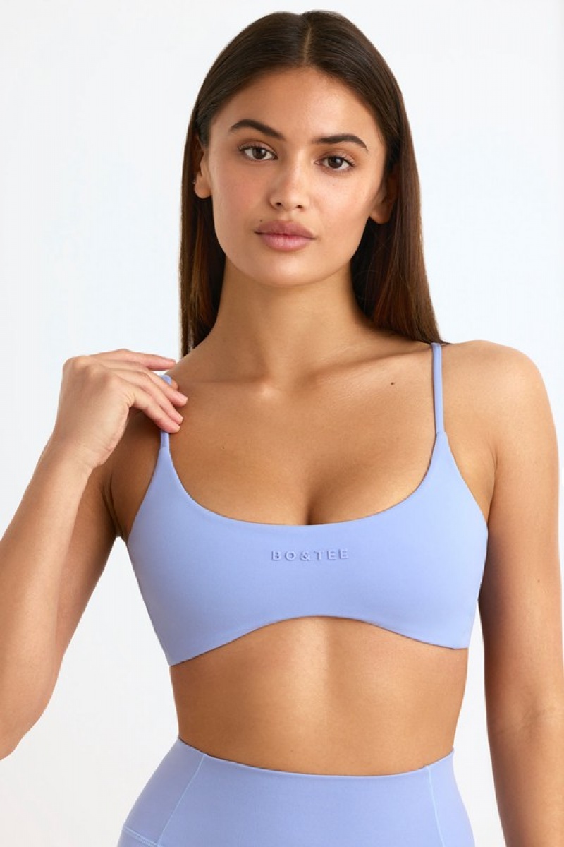 Lavender Blue Women's Bo And Tee Soft Active Sports Bra | 21849-JOEF