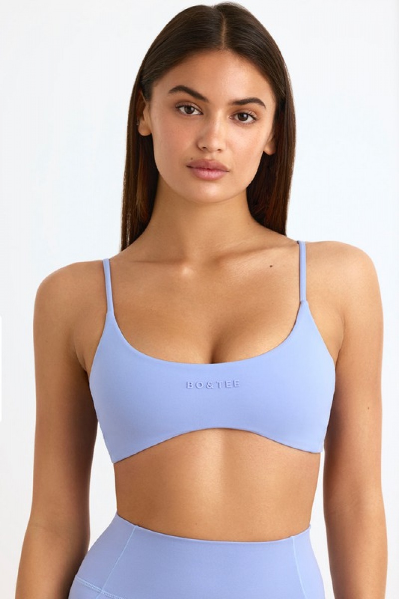 Lavender Blue Women\'s Bo And Tee Soft Active Sports Bra | 21849-JOEF