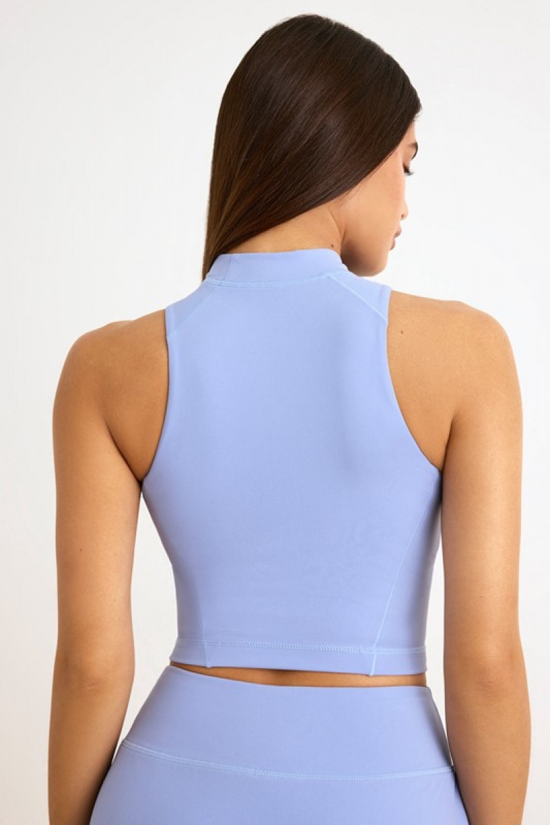 Lavender Blue Women's Bo And Tee Soft Active High-Neck Tank Top | 72094-JYPC