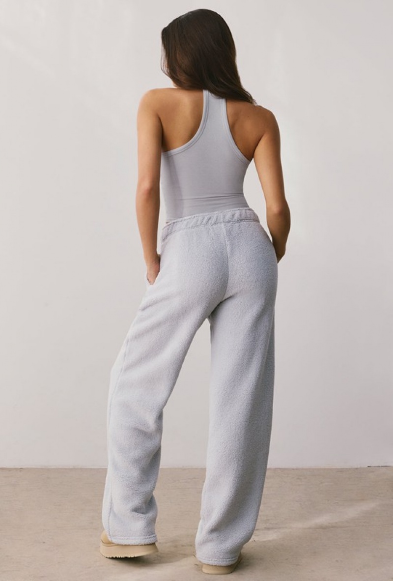 Lavender Women's Bo And Tee Fleece Wide Leg Joggers | 51904-ZGME