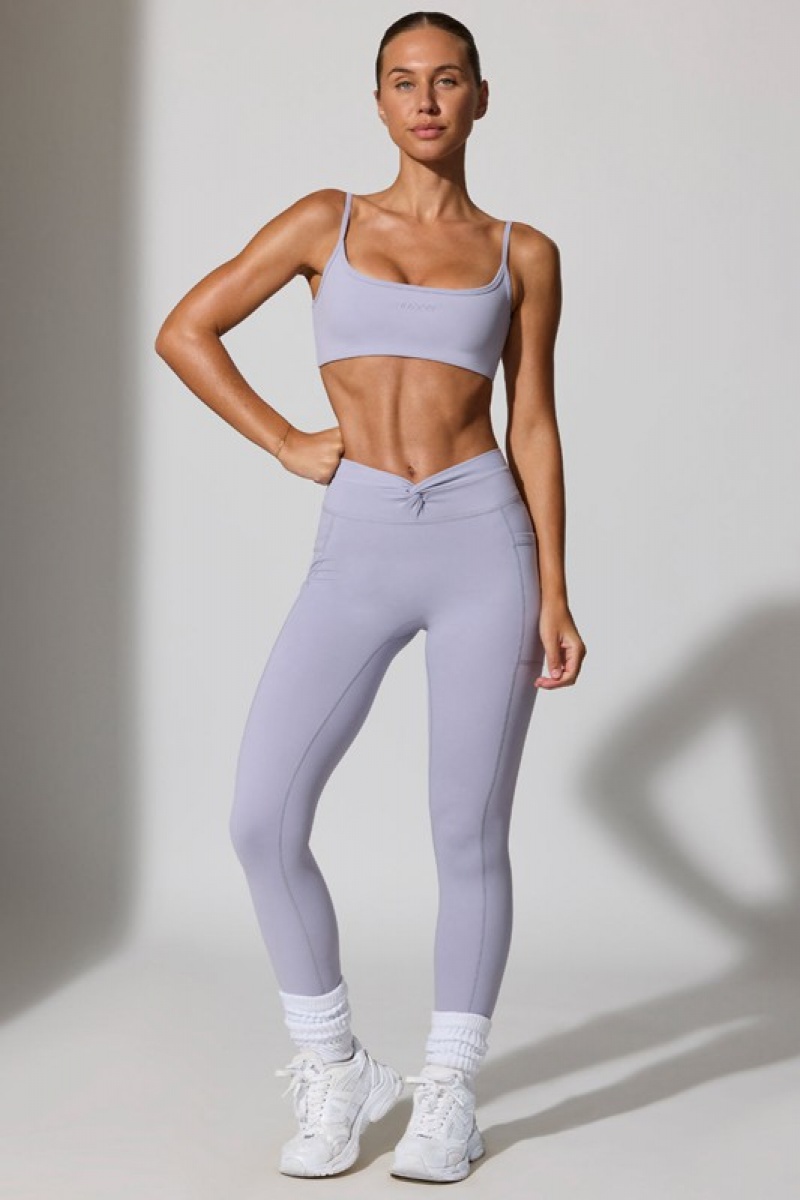 Lavender Women's Bo And Tee Full Length with Pockets Leggings | 02641-LGMZ