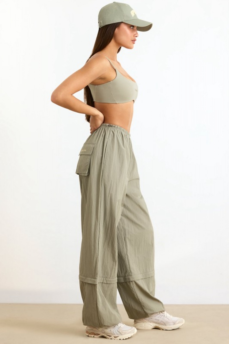 Light Green Women's Bo And Tee Convertible Wide Leg Track Pants | 25698-EBWI