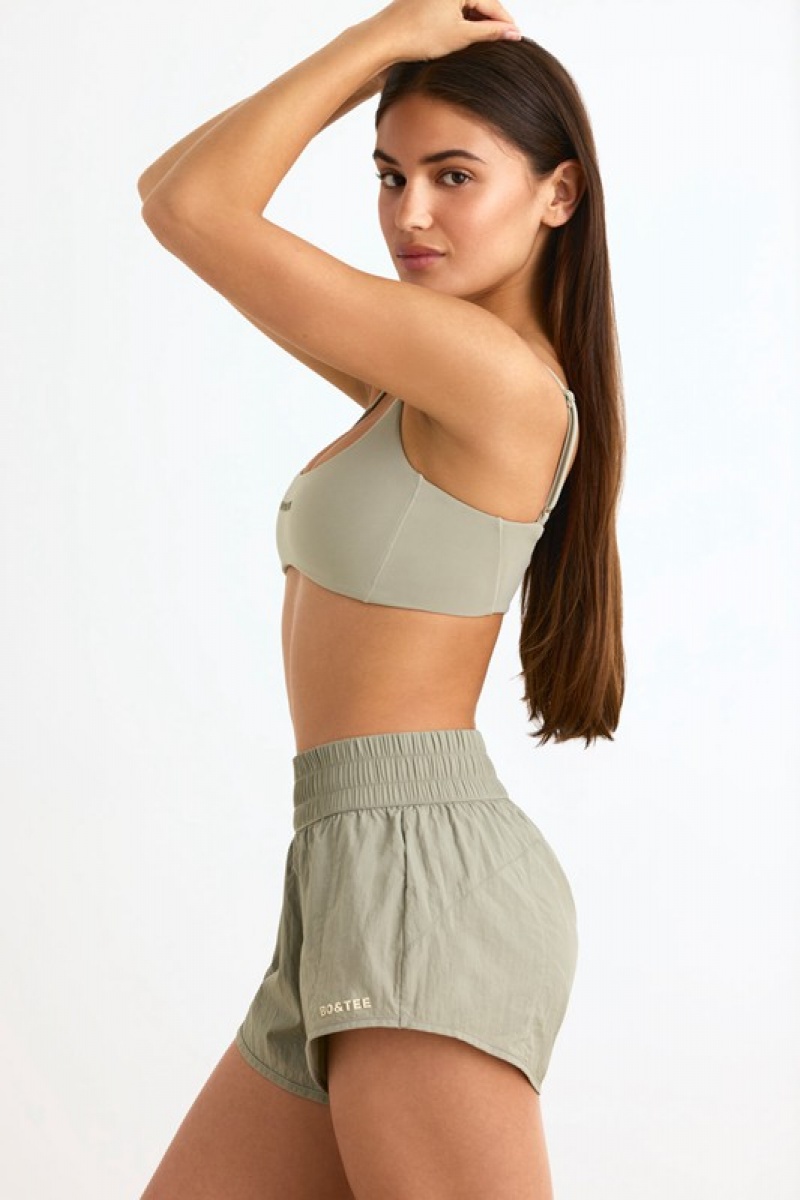 Light Green Women's Bo And Tee Elasticated Mini Shorts | 50476-MXUJ