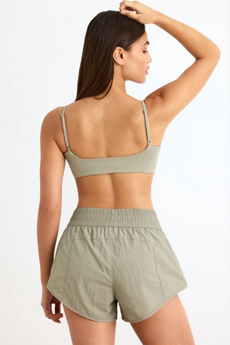 Light Green Women's Bo And Tee Elasticated Mini Shorts | 50476-MXUJ