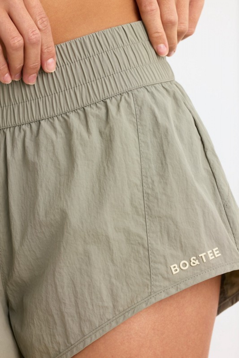 Light Green Women's Bo And Tee Elasticated Mini Shorts | 50476-MXUJ