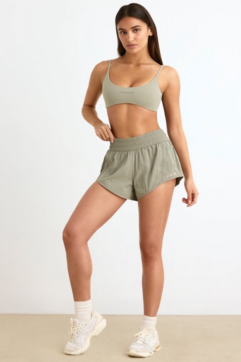 Light Green Women's Bo And Tee Elasticated Mini Shorts | 50476-MXUJ