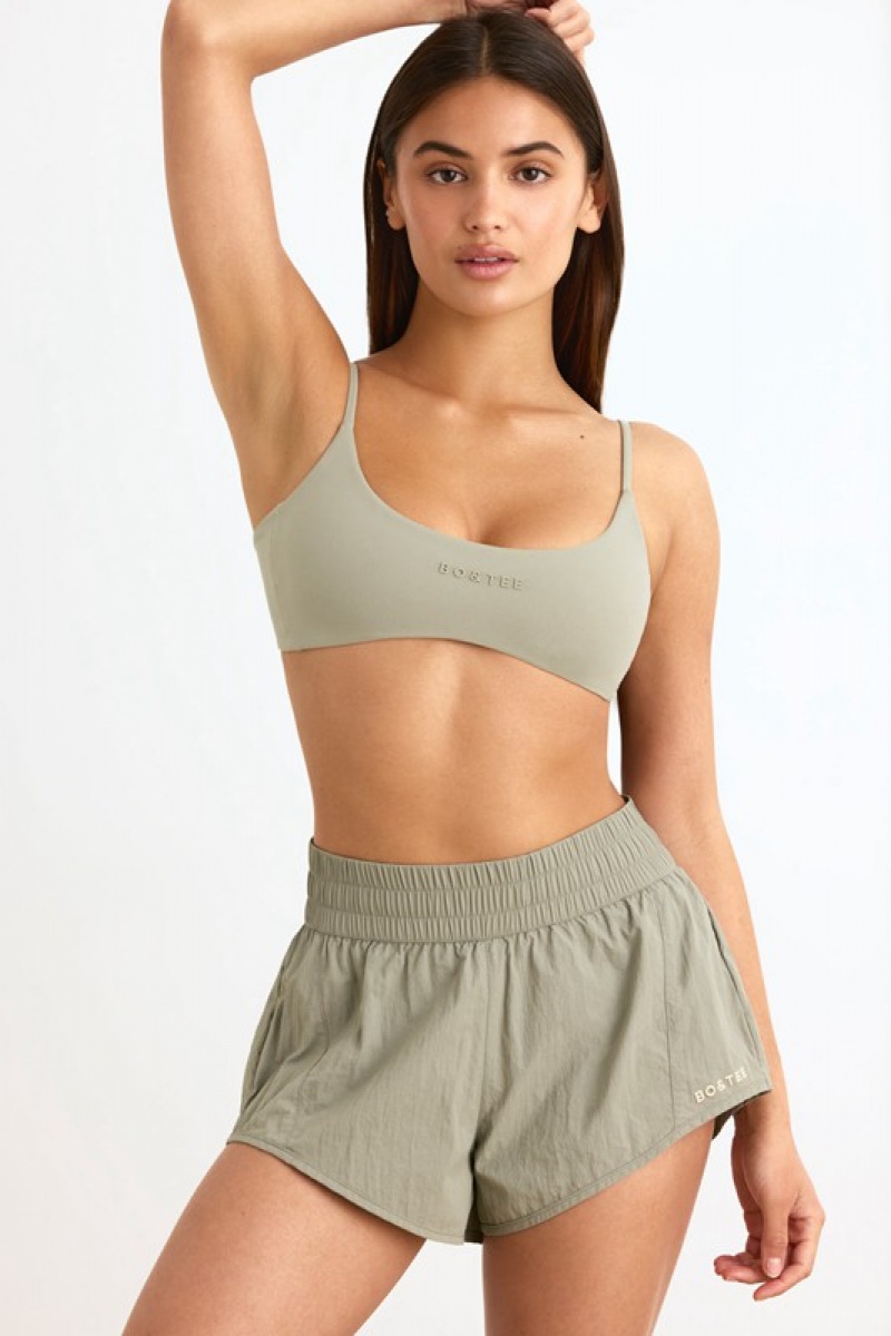 Light Green Women's Bo And Tee Elasticated Mini Shorts | 50476-MXUJ