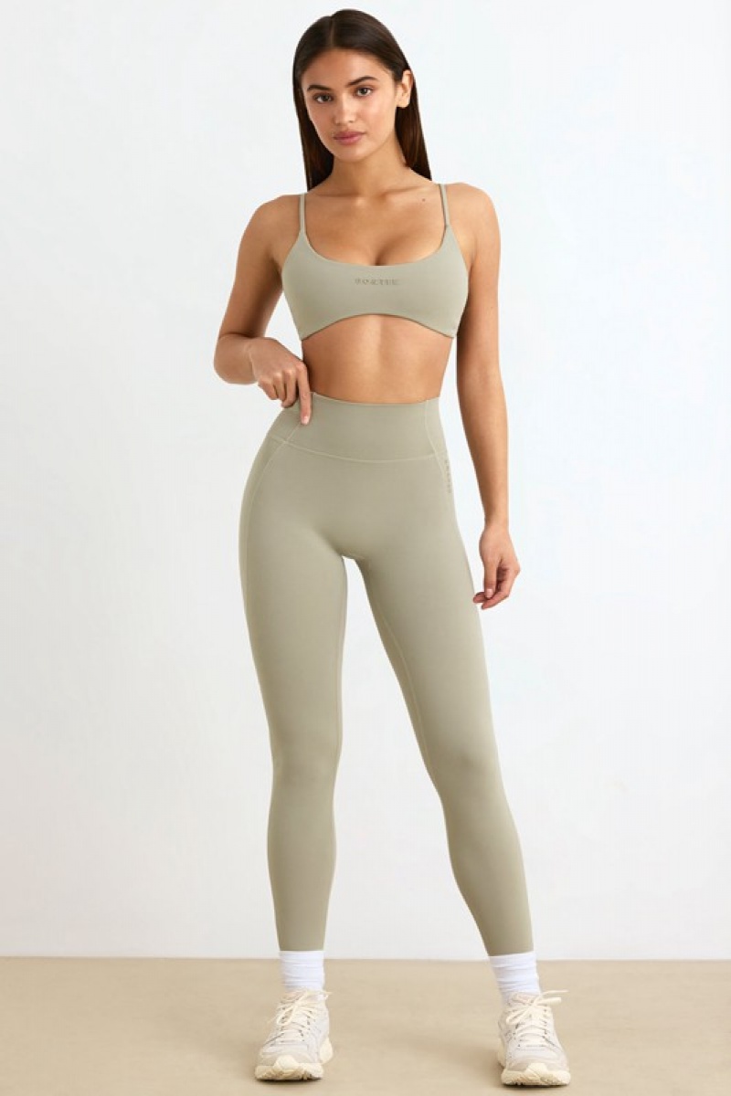 Light Green Women's Bo And Tee Soft Active Leggings | 75046-GLTW