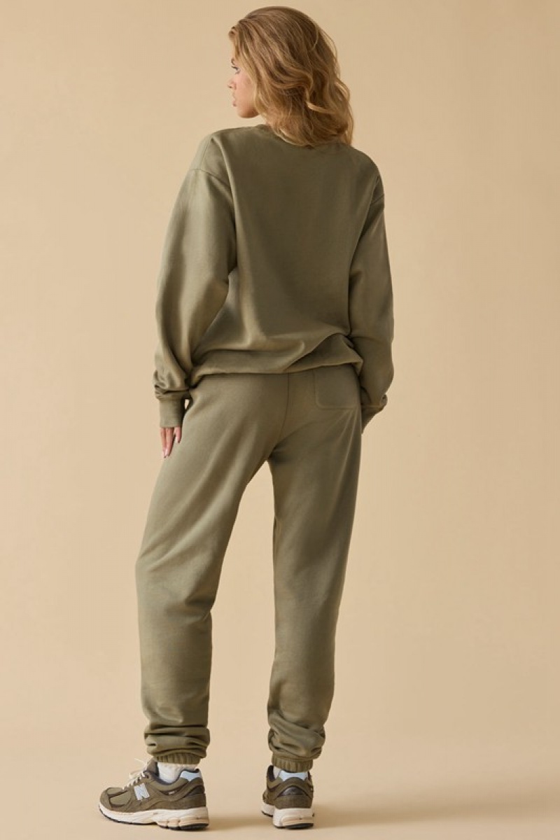 Olive Women's Bo And Tee Mid-Rise Joggers | 08164-GENO