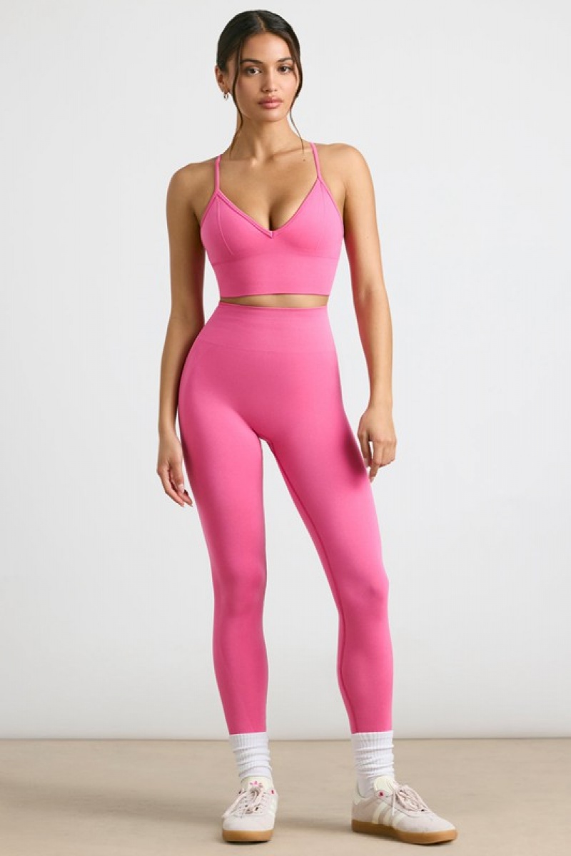 Pink Women's Bo And Tee High-Waist Define Luxe Leggings | 17492-CKGA