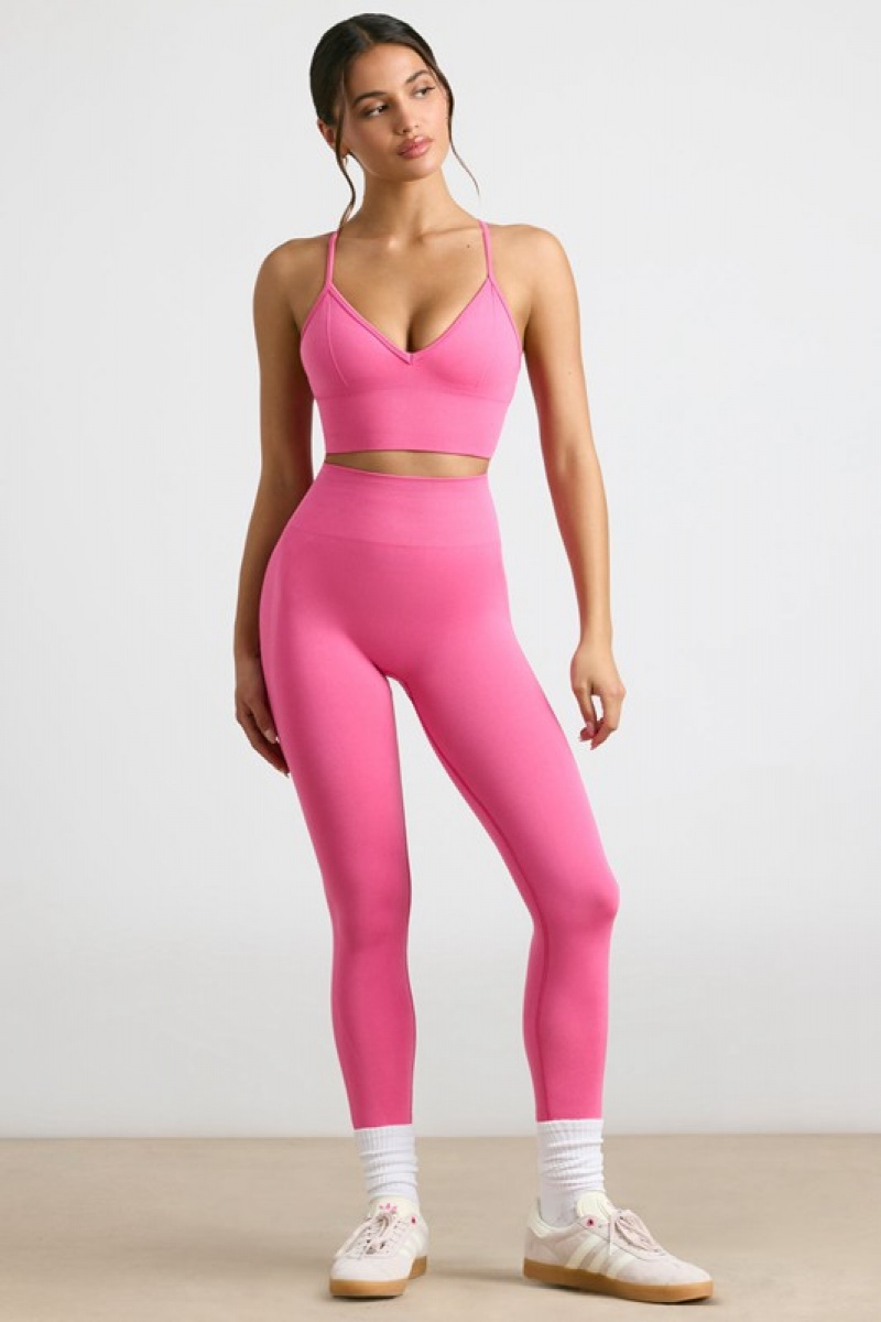 Pink Women's Bo And Tee High-Waist Define Luxe Leggings | 17492-CKGA