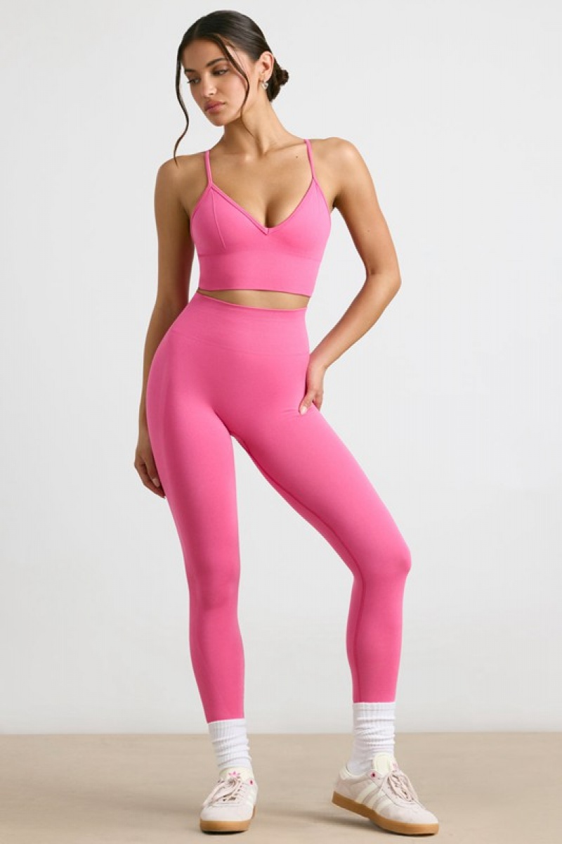 Pink Women's Bo And Tee High-Waist Define Luxe Leggings | 17492-CKGA