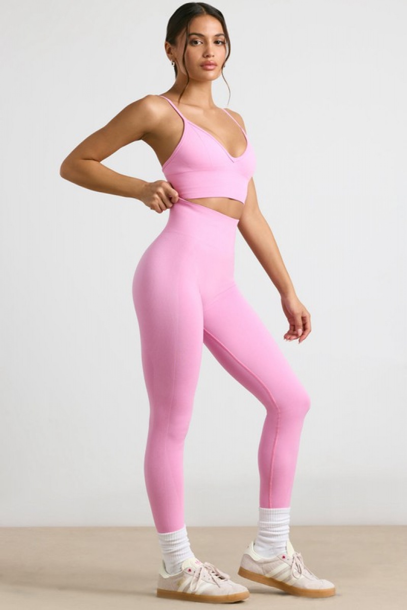 Pink Women's Bo And Tee High-Waist Define Luxe Leggings | 17234-WMPJ