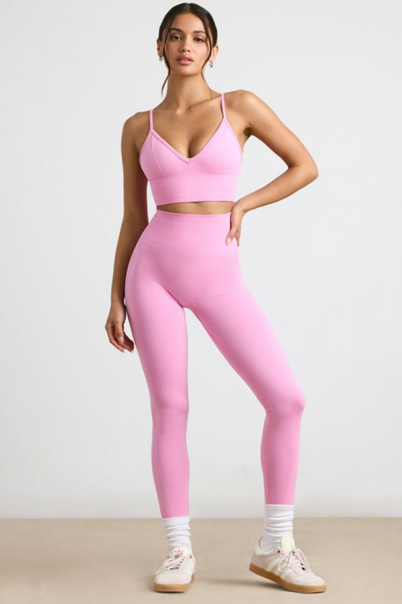 Pink Women's Bo And Tee High-Waist Define Luxe Leggings | 17234-WMPJ