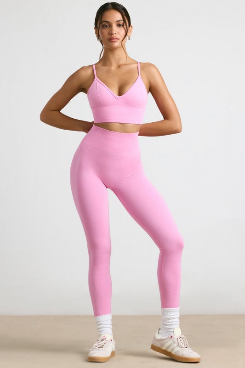 Pink Women's Bo And Tee High-Waist Define Luxe Leggings | 17234-WMPJ