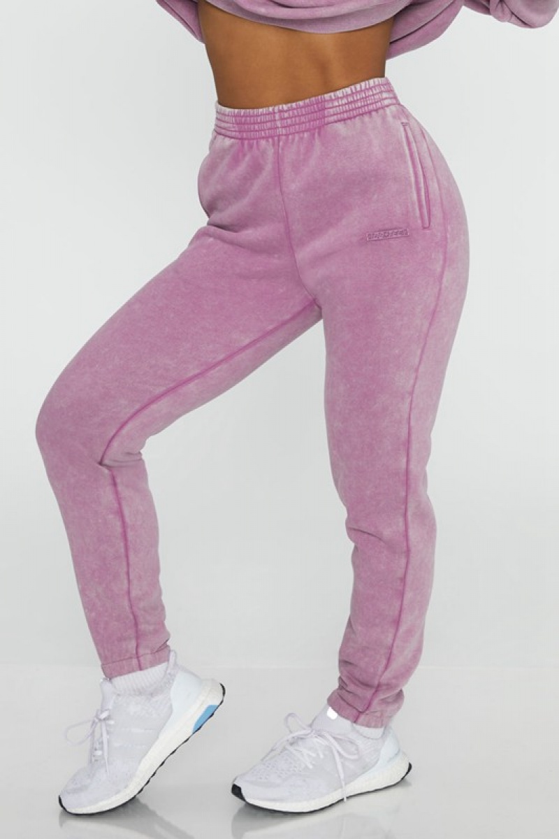 Purple Women's Bo And Tee Full Length Cuffed Joggers | 91640-PVJC