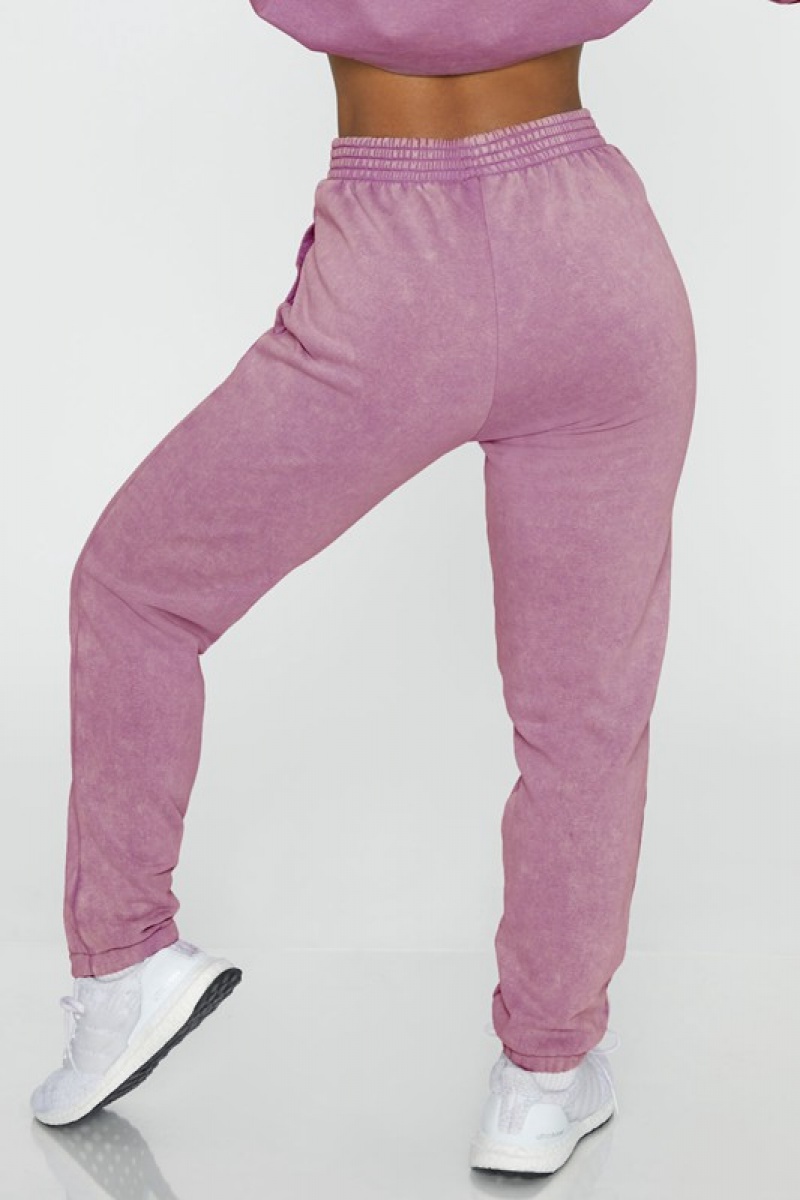 Purple Women's Bo And Tee Full Length Cuffed Joggers | 91640-PVJC