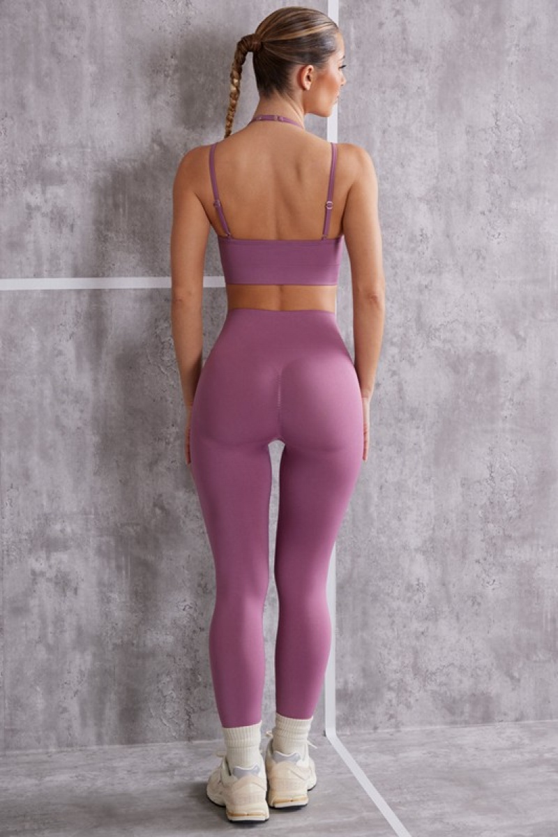 Purple Women's Bo And Tee High Waist Seamless Leggings | 40781-ZORQ