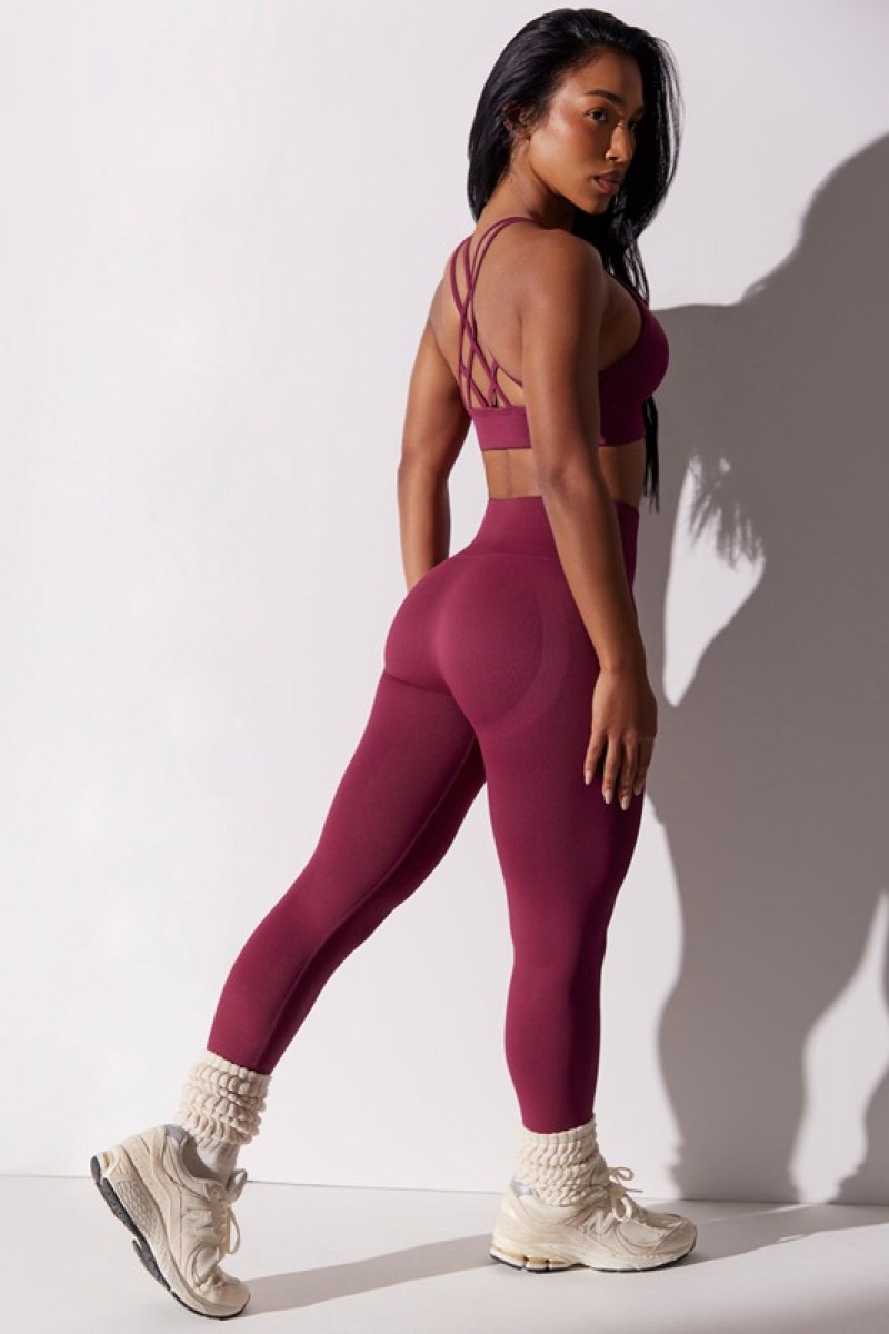 Purple Women's Bo And Tee High Waist Super Sculpt Leggings | 42180-YDBP