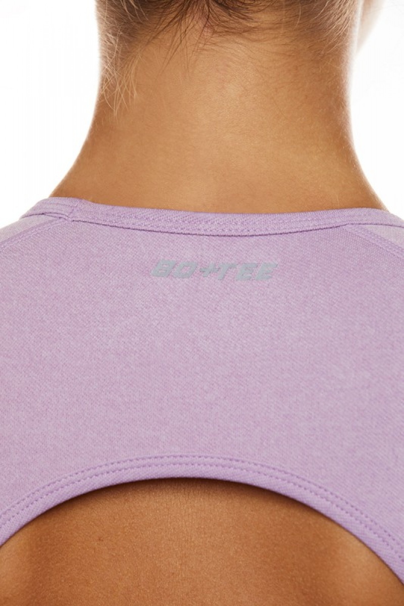 Purple Women's Bo And Tee Seamless Backless Crop Tops | 41562-GYIU