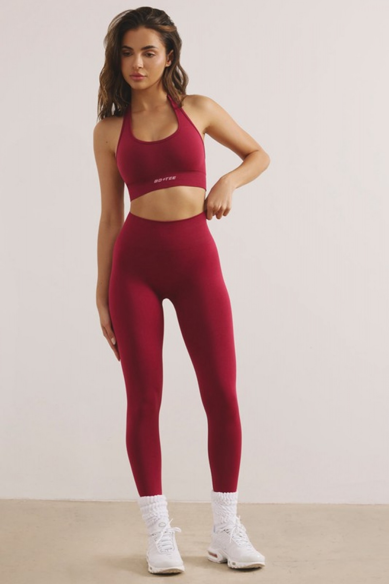 Red Women's Bo And Tee High Waist Define Luxe Leggings | 27813-OYJD