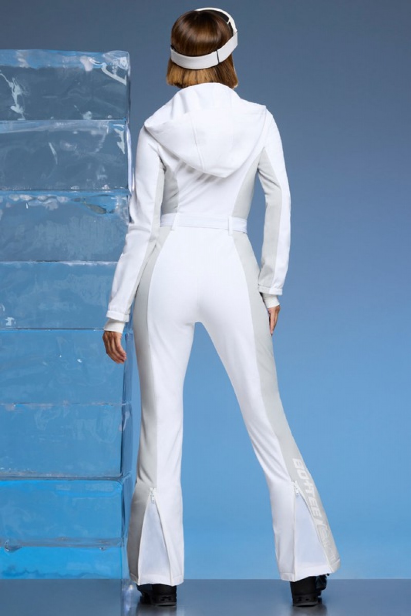 White Women's Bo And Tee Fleece Lined Ski Suit | 32096-CRTK