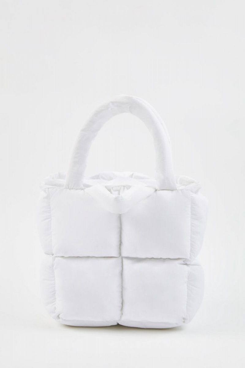 White Women's Bo And Tee Quilted Puffer Bags | 84691-NDZA