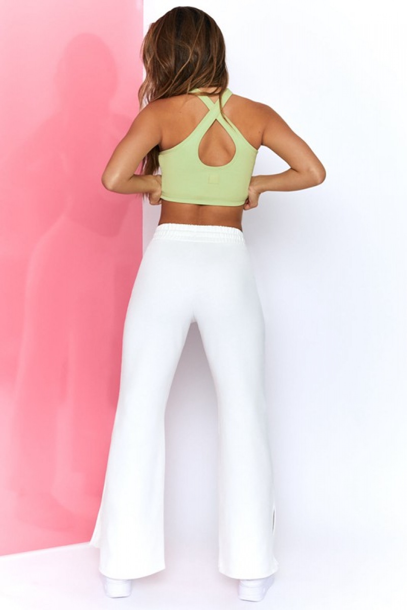 White Women's Bo And Tee Wide Leg Joggers | 58691-ZRSE