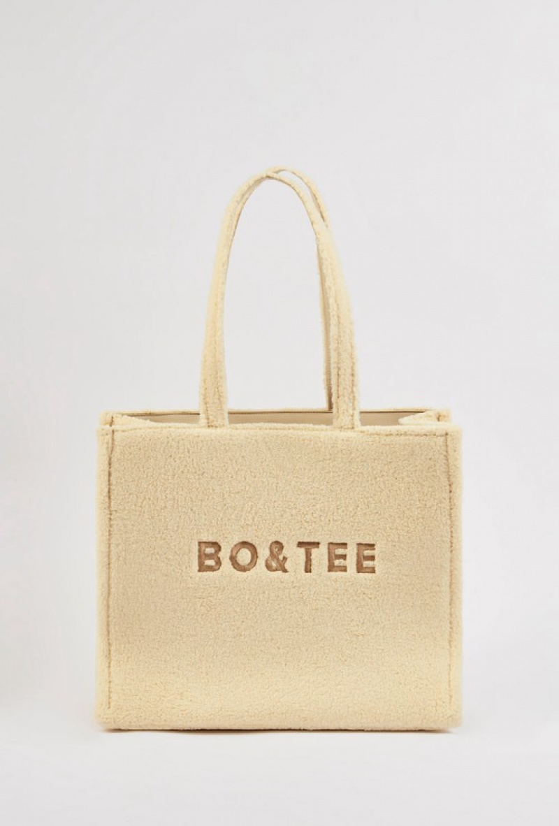 Yellow Women's Bo And Tee Fleece Tote Bags | 86349-FHNL